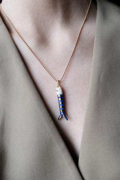 Mini Catch Necklace Blue